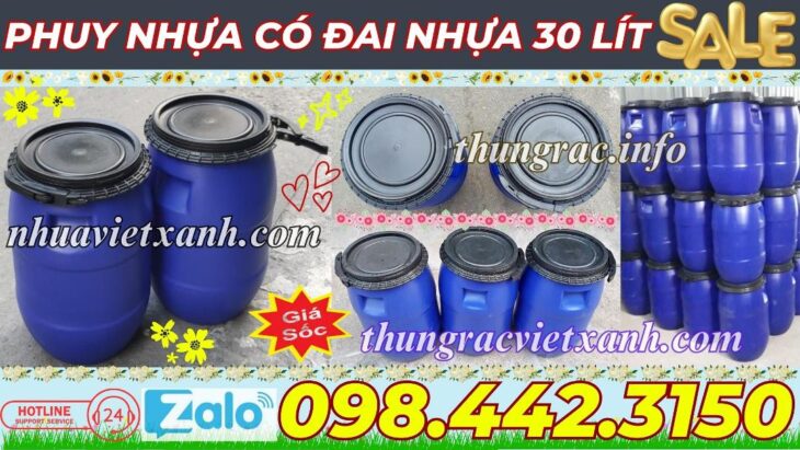 Thùng phuy nhựa đai nhựa 30 lít