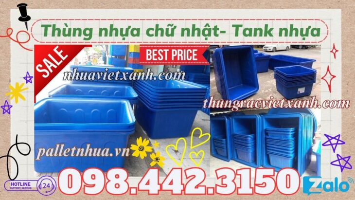 Thùng nhựa chữ nhật dung tích lớn