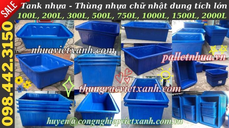 Thùng nhựa chữ nhật dung tích lớn