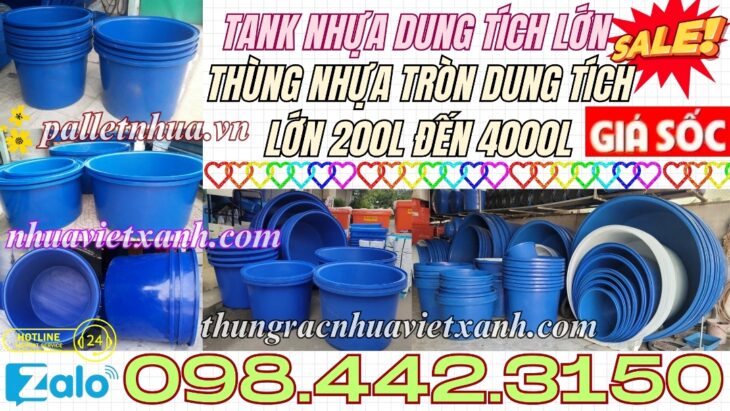 Thùng nhựa tròn dung tích lớn