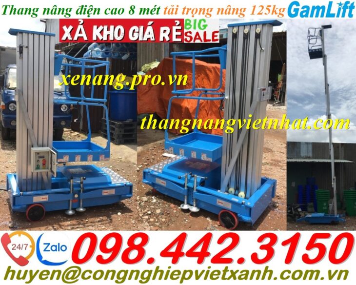 Thang nâng điện đơn 125kg nâng cao 8 mét