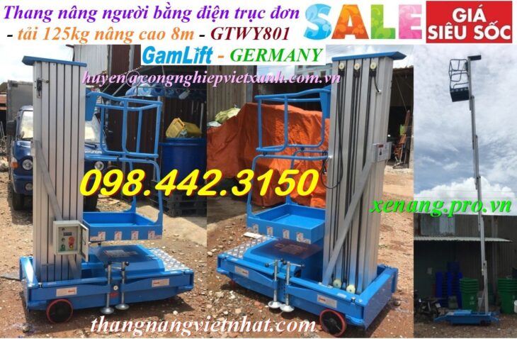 Thang nâng điện đơn 125kg nâng cao 8 mét