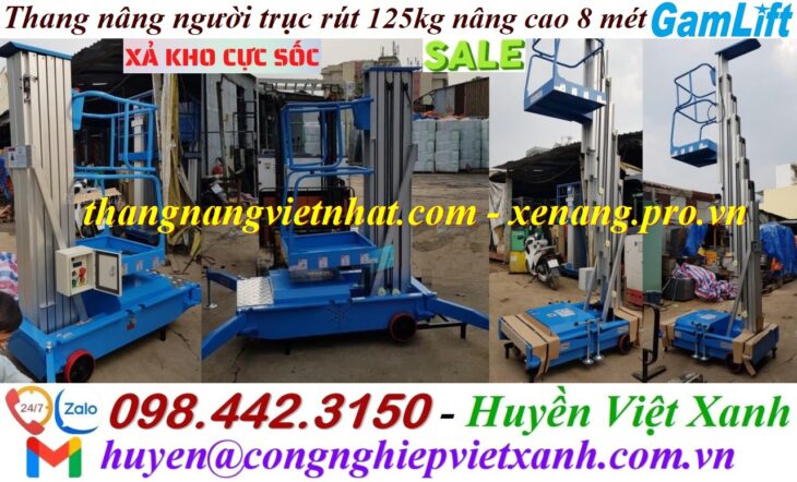 Thang nâng điện đơn 125kg nâng cao 8 mét