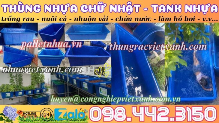 Thùng nhựa chữ nhật dung tích lớn