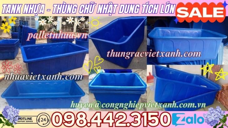 Thùng nhựa chữ nhật dung tích lớn