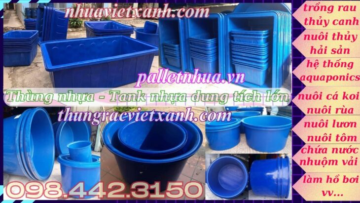 Thùng nhựa dung tích lớn từ 100 lít đến 4000 lít