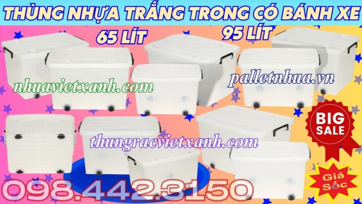 Thùng nhựa đa năng có bánh xe