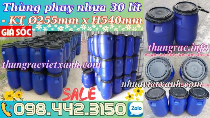 Thùng phuy nhựa đai nhựa 30 lít