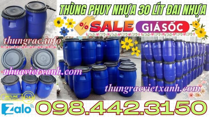 Thùng phuy nhựa đai nhựa 30 lít