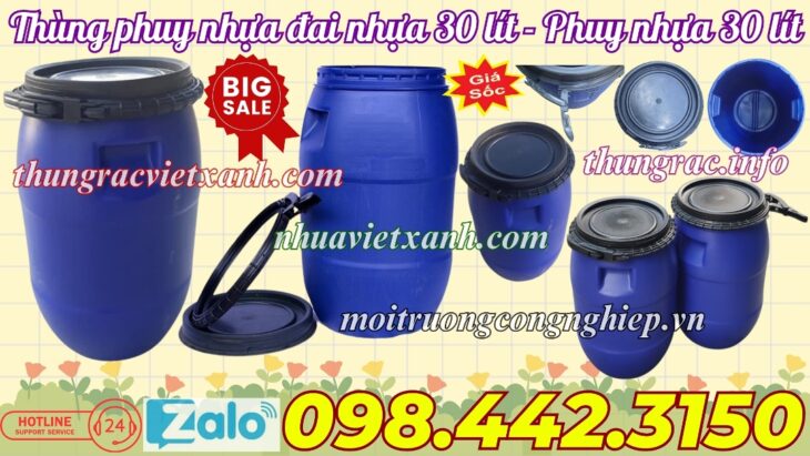 Thùng phuy nhựa đai nhựa 30 lít