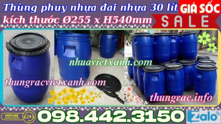 Thùng phuy nhựa đai nhựa 30 lít