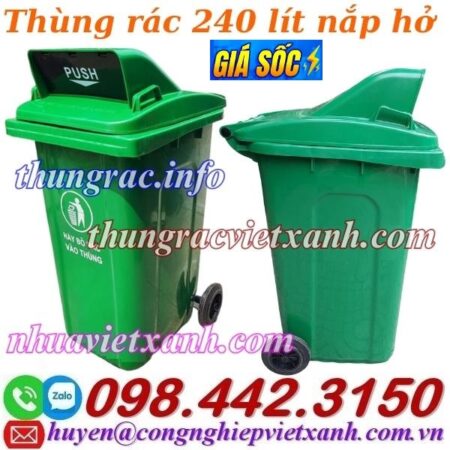 Thùng rác nhựa 240 lít nắp hở Thùng rác nhựa 240 lít nắp hở