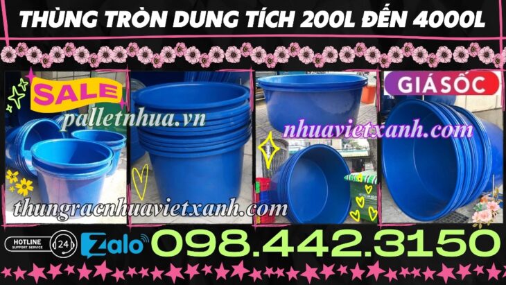 Thùng nhựa tròn dung tích lớn