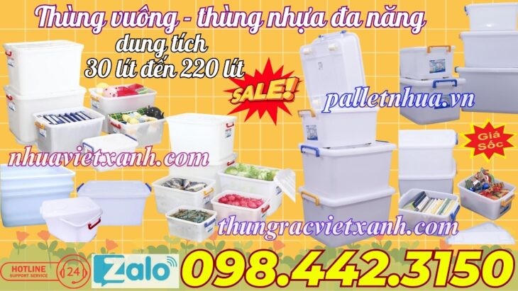 Thùng nhựa đa năng có bánh xe