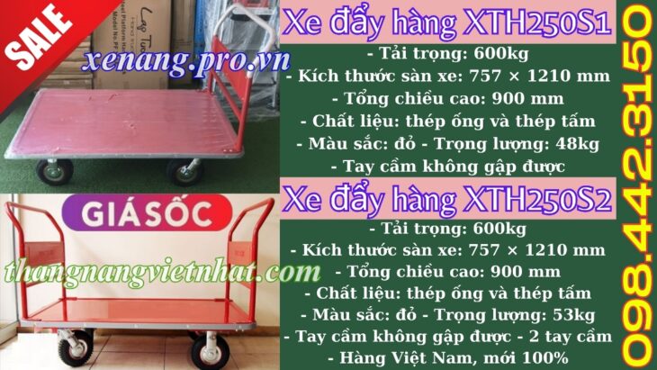 Xe đẩy hàng 600kg XTH250S1 – XTH250S2