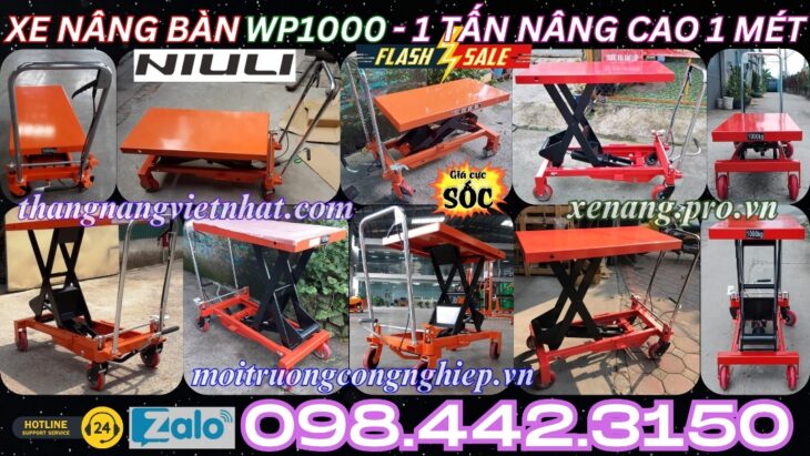 Xe nâng mặt bàn 1 tấn nâng cao 1 mét WP1000 NIULI