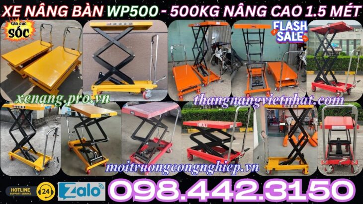 Xe nâng mặt bàn 500kg nâng cao 1500mm WP500 NIULI