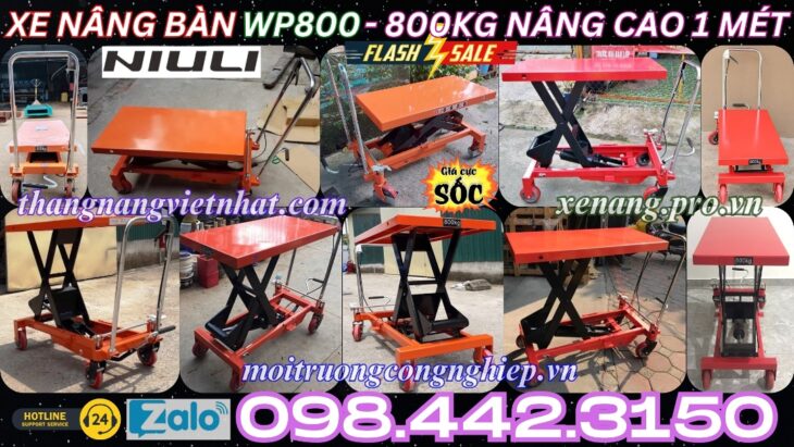 Xe nâng mặt bàn 800kg nâng cao 1 mét WP800 NIULI