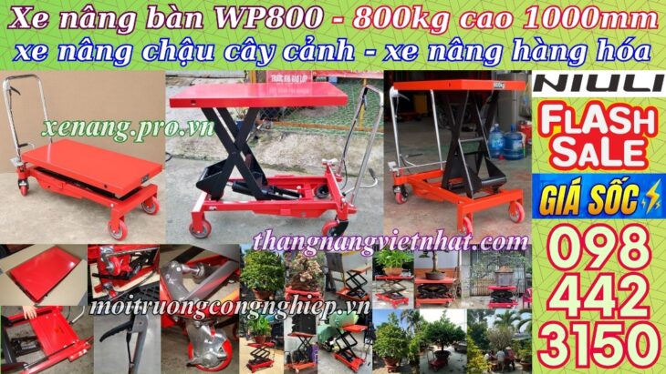 Xe nâng mặt bàn 800kg nâng cao 1 mét WP800 NIULI
