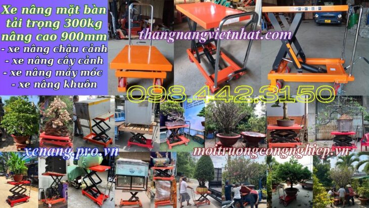 Xe nâng mặt bàn 300kg nâng cao 900mm WP300 NIULI