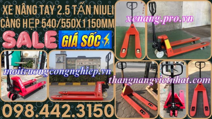 Xe nâng tay thấp 2500kg càng hẹp AC25S – NIULI