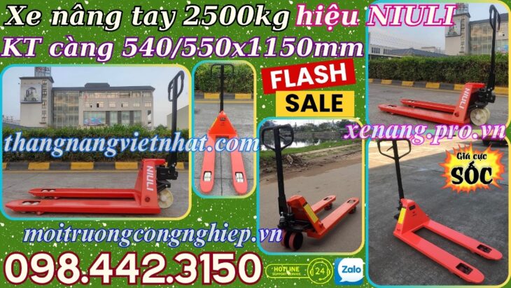 Xe nâng tay thấp 2500kg càng hẹp AC25S – NIULI