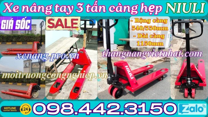 Xe nâng tay thấp 3000kg càng hẹp AC30S – NIULI