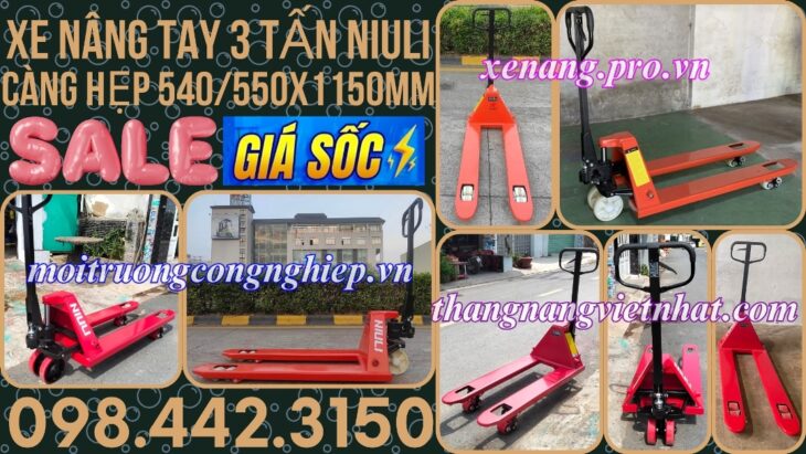 Xe nâng tay thấp 3000kg càng hẹp AC30S – NIULI