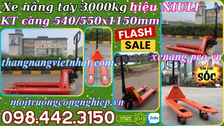 Xe nâng tay thấp 3000kg càng hẹp AC30S – NIULI
