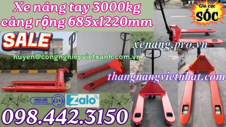Xe nâng tay thấp 3000kg càng rộng AC30M – NIULI