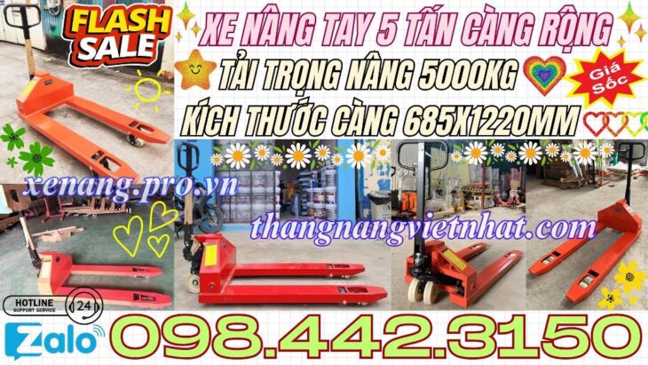 Xe nâng tay thấp 5000kg càng rộng AC50M – NIULI