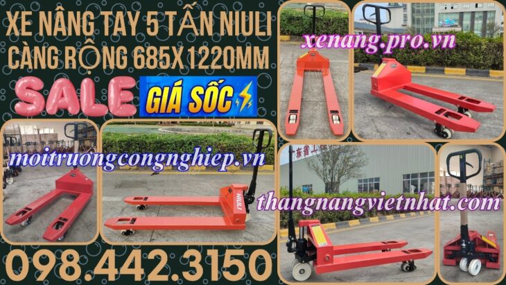 Xe nâng tay thấp 5000kg càng rộng AC50M – NIULI