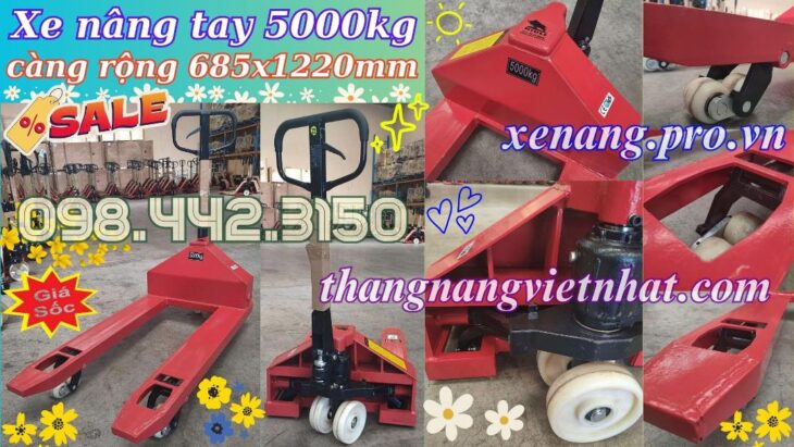 Xe nâng tay thấp 5000kg càng rộng AC50M – NIULI