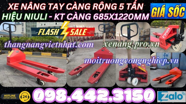Xe nâng tay thấp 5000kg càng rộng AC50M – NIULI