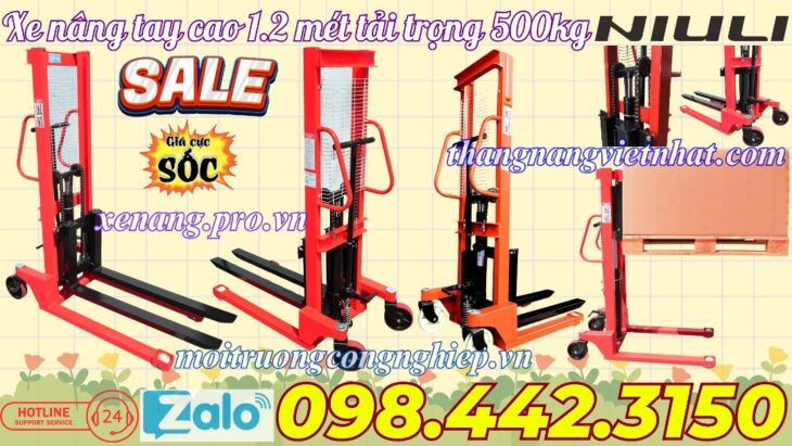 Xe nâng cao mini 500kg nâng cao 1200mm A0.5T/1.2M – NIULI