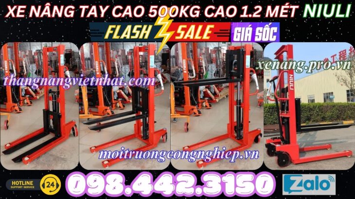 Xe nâng cao mini 500kg nâng cao 1200mm A0.5T/1.2M – NIULI