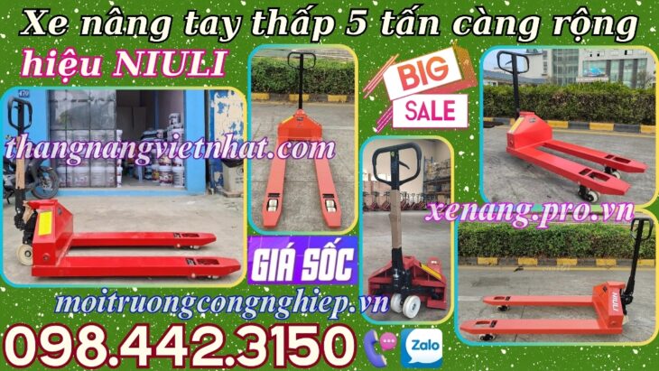 Xe nâng tay thấp 5000kg càng rộng AC50M – NIULI