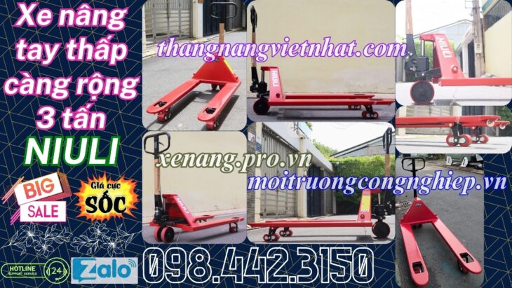 Xe nâng tay thấp 3000kg càng rộng AC30M – NIULI