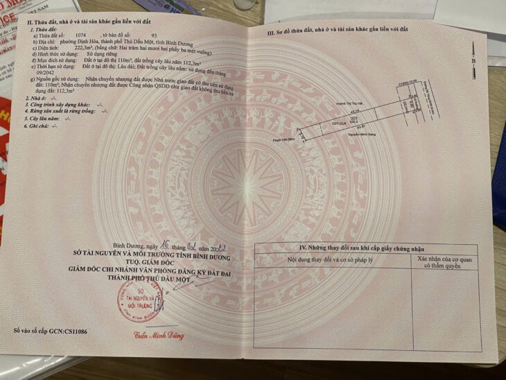 CHÍNH CHỦ CẦN BÁN NHÀ CẤP 4 GIÁ CHỈ 18 TRIỆU/M² – DIỆN TÍCH RỘNG 222,3M² – THỦ DẦU MỘT, BÌNH DƯƠNG