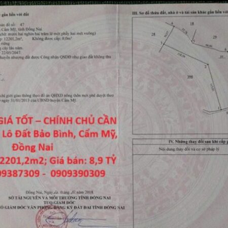 ĐẤT ĐẸP – GIÁ TỐT – CHÍNH CHỦ CẦN BÁN Nhanh Lô Đất Bảo Bình, Cẩm Mỹ, Đồng Nai ĐẤT ĐẸP – GIÁ TỐT – CHÍNH CHỦ CẦN BÁN Nhanh Lô Đất Bảo Bình, Cẩm Mỹ, Đồng Nai