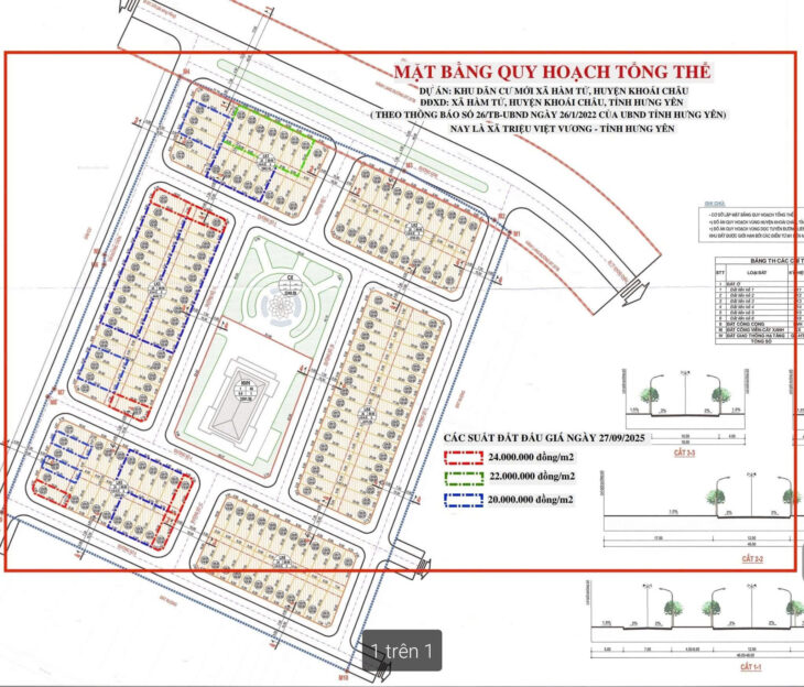 Đất đấu giá Triệu Việt Vương Khoái Châu Hưng yên