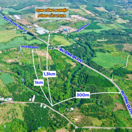 Bán 1.524m2 full thổ đường nhựa xã Khánh Vĩnh ( xã Sông Cầu cũ) cách QL27C Khu Công nghiệp Sông Cầu