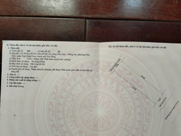 CẦN BÁN LÔ ĐẤT ĐẸP ĐƯỜNG PHAN HUỲNH ĐIỂU – PHƯỜNG HÒA QUÝ – NGŨ HÀNH SƠN, ĐÀ NẴNG