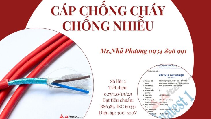 Cáp Chống Cháy Chống Nhiễu 2×1.5 mm2 Altek Kabel Có Sẵn Giao Nhanh
