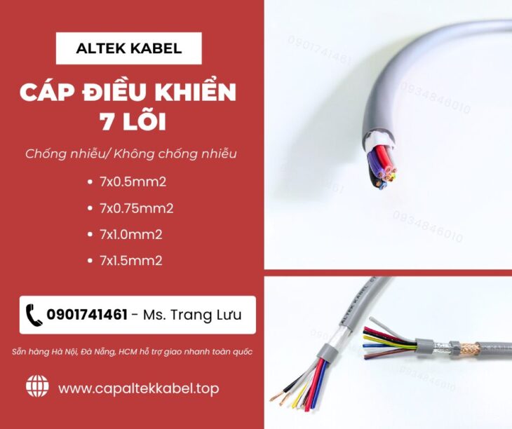Cáp điều khiển 7×0.5/7×0.75/7×1.0/7×1.5 Altek Kabel