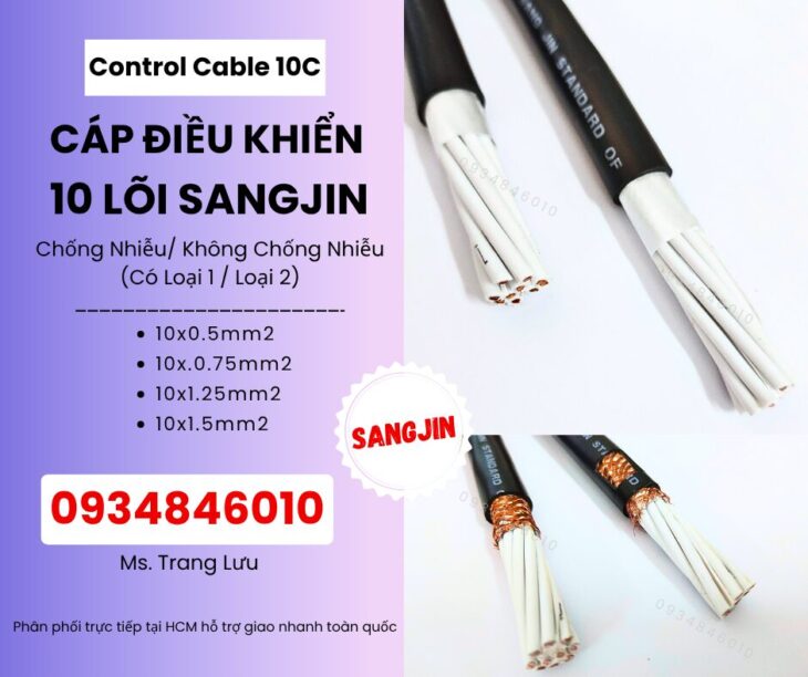 Cáp điều khiển Sangjin 10×0.5/10×0.75/10×1.25/10×1.5