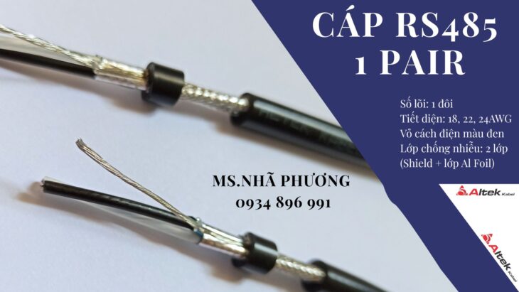 CÁP TÍN HIỆU RS485 1 PAIR 18, 22, 24 AWG ĐÀ NẴNG, HÀ NỘI, HỒ CHÍ MINH.