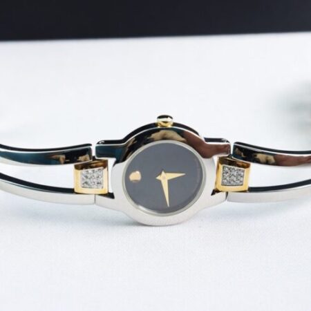 Đồng Hồ Nữ Movado ( Lắc Tay ) Demi Vàng – Niềng Kim Cương thiên nhiên – Fullbox