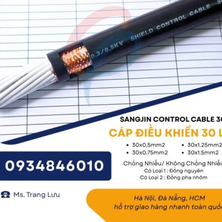 Cáp điều khiển Sangjin 30×0.5/30×0.75/30×1.25/30×1.5 Cáp điều khiển Sangjin 30×0.5/30×0.75/30×1.25/30×1.5