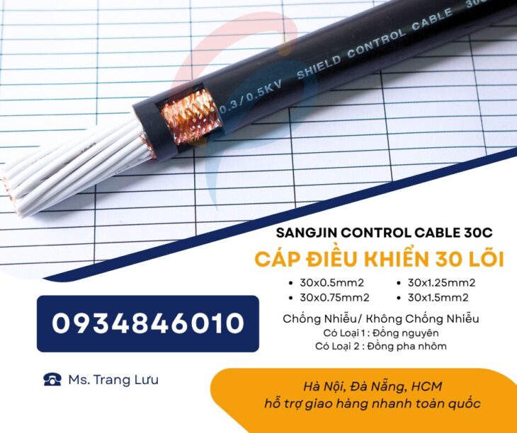 Cáp điều khiển Sangjin 30×0.5/30×0.75/30×1.25/30×1.5